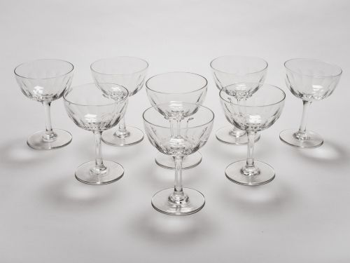 Set of 8 Cut Glass Champagnes Circa 1900