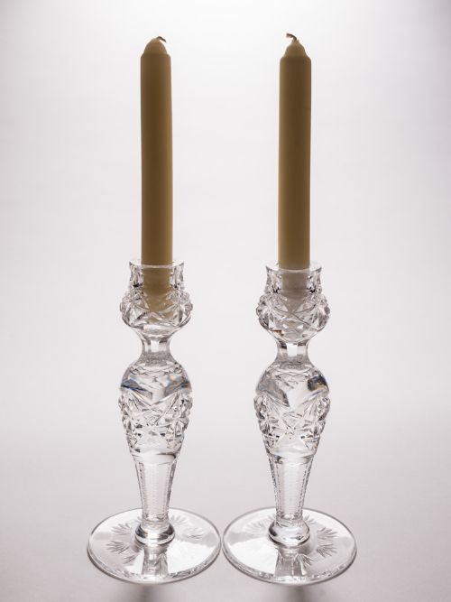 Pair of Cut Crystal Candlesticks Circa 1920