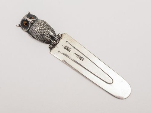 Silver Novelty Owl Bookmark London 1924