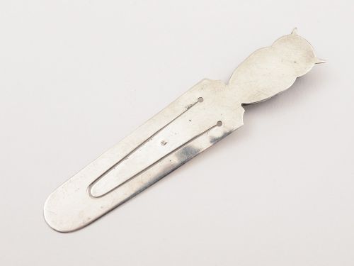 Silver Novelty Owl Bookmark London 1924