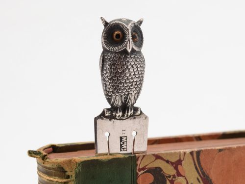 Silver Novelty Owl Bookmark London 1924