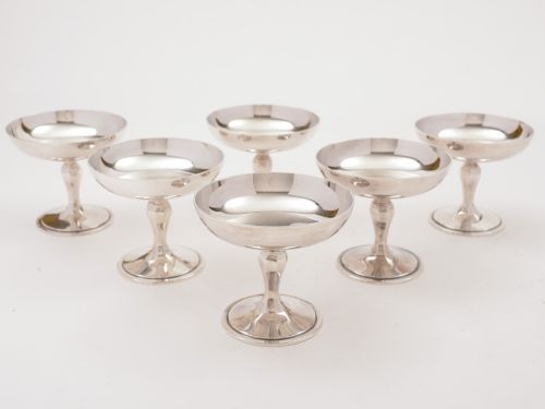 Set of 6 Art Deco Ice Cream Dishes Elkington 1933