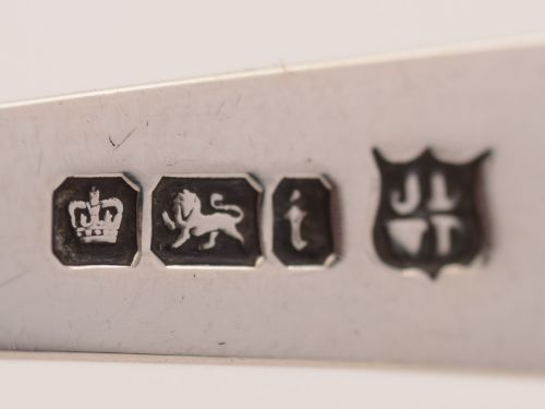 Edwardian Silver and Antler Handled Salad Servers