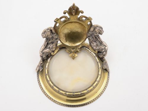 French Brass & Marble Watch Stand Circa 1890