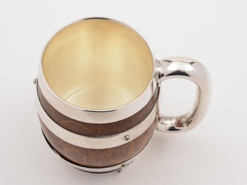 Victorian Oak Half Pint Tankard Circa 1890