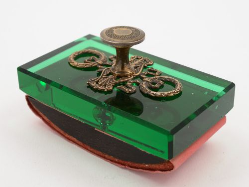 French Glass Rocker Blotter Circa 1900