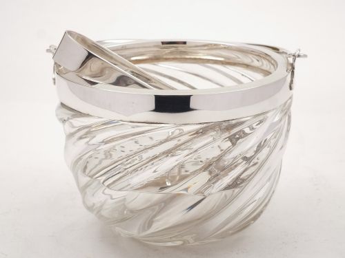 Victorian Spiral Cut Glass Ice Bucket Circa 1890