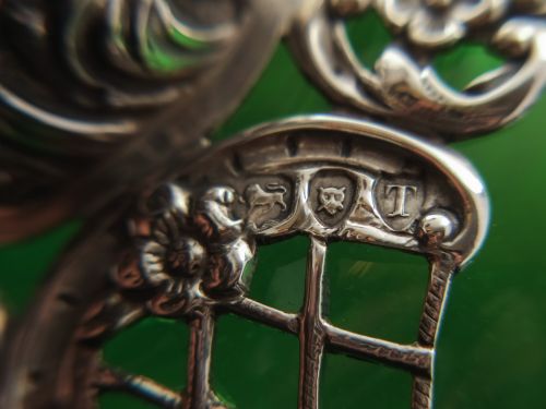 Victorian Green Glass Decanter London 1894