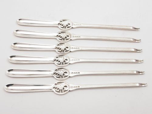Set of 6 Edwardian Lobster Picks Circa 1910