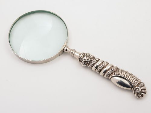 Victorian Silver Handled Magnifying Glass Circa 1895