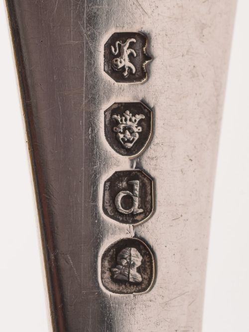 Pair of Georgian Silver Fruit Serving Spoons London 1819