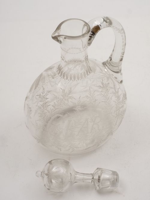 Victorian Glass Claret Jug Circa 1890