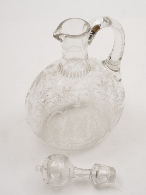 Victorian Glass Claret Jug Circa 1890