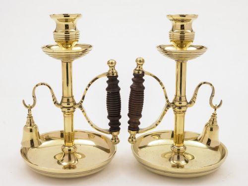 Pair of French Brass Chambersticks Circa 1890