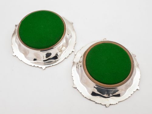 Pair of Victorian Sheffield Plated Wine Coasters Circa 1850