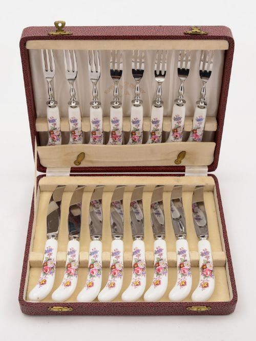 Crown Derby Dessert Set Circa 1930