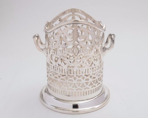 Edwardian silver plated bottle holder  Circa 1910