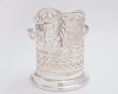 Edwardian silver plated bottle holder  Circa 1910
