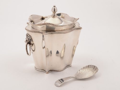 Edwardian Serpentine Shaped Tea Caddy Circa 1905