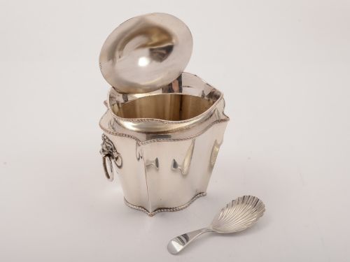 Edwardian Serpentine Shaped Tea Caddy Circa 1905