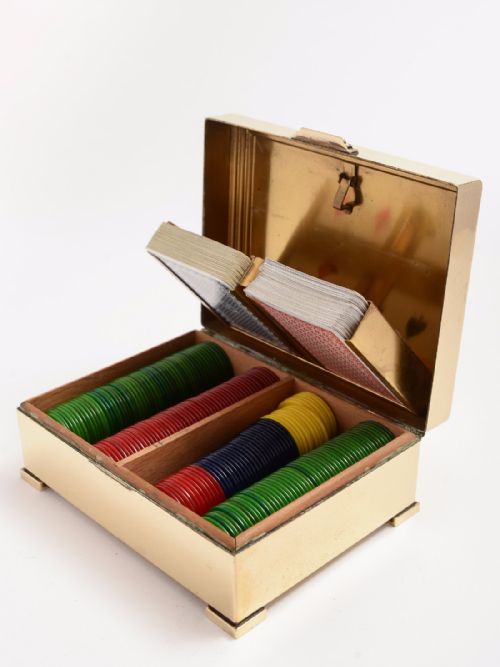 Art Deco Brass Games Box Circa 1925
