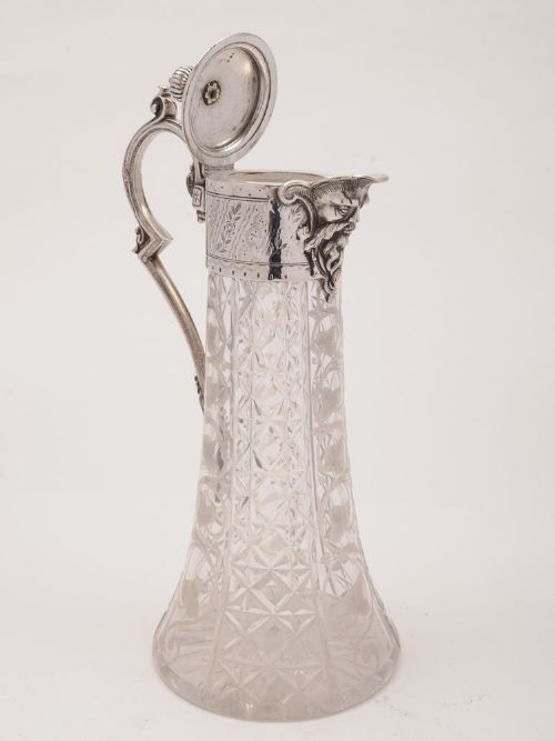 Victorian Etched Glass Claret Jug Circa 1890