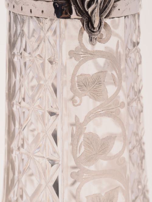 Victorian Etched Glass Claret Jug Circa 1890