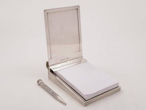 Art Deco Silver Asprey Notebook Holder London 1930
