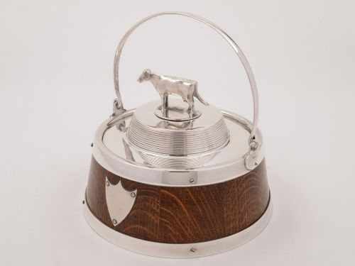 Victorian Oak Butter Dish Circa 1890
