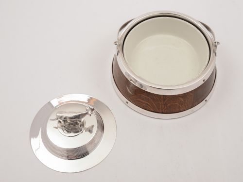 Victorian Oak Butter Dish Circa 1890