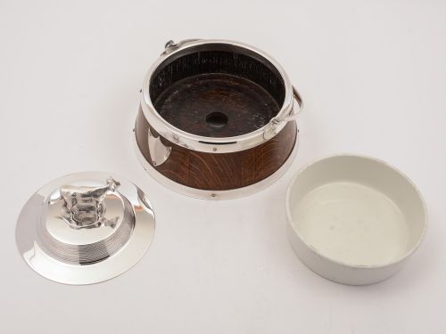 Victorian Oak Butter Dish Circa 1890