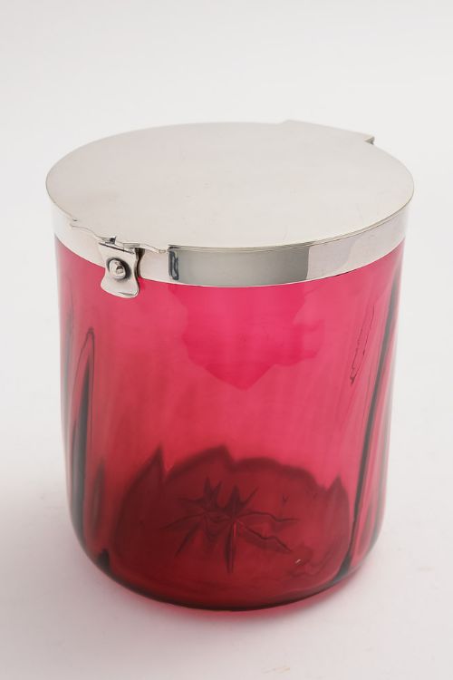 Cranberry Biscuit Box/Cookie Jar Circa 1910