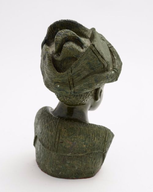 African Tribal Bust Carved in Green Granite Circa 1930