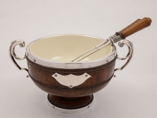 Victorian Oak Trophy Style Salad Bowl Circa 1890