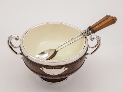 Victorian Oak Trophy Style Salad Bowl Circa 1890