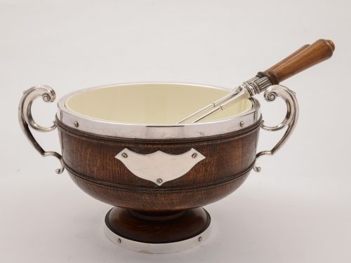 Victorian Oak Trophy Style Salad Bowl Circa 1890
