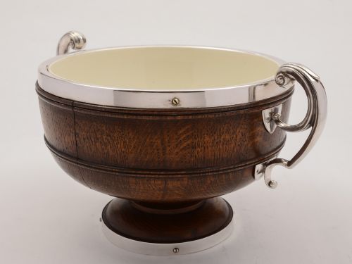 Victorian Oak Trophy Style Salad Bowl Circa 1890