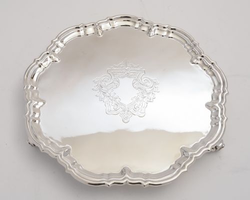 Victorian Pie Crust Silver Plated Salver Circa 1890