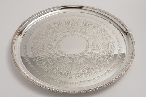 Victorian Large Engraved Salver Circa 1890