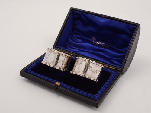 Pair of George V Silver Napkin Rings Birmingham 1913