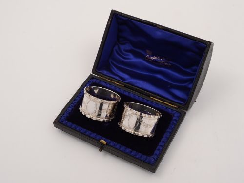 Pair of George V Silver Napkin Rings Birmingham 1913