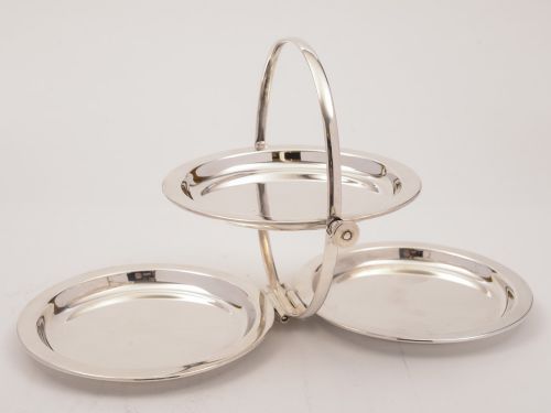 Edwardian Folding Tri-Sandwich Dish Circa 1905