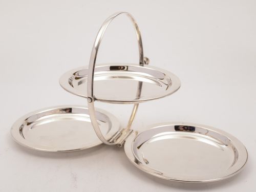 Edwardian Folding Tri-Sandwich Dish Circa 1905