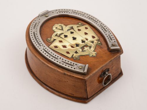 Victorian Horse shoe-Shaped Cribbage Board Circa 1890