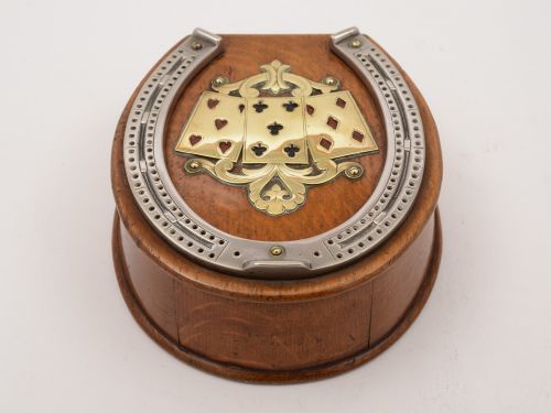 Victorian Horse shoe-Shaped Cribbage Board Circa 1890