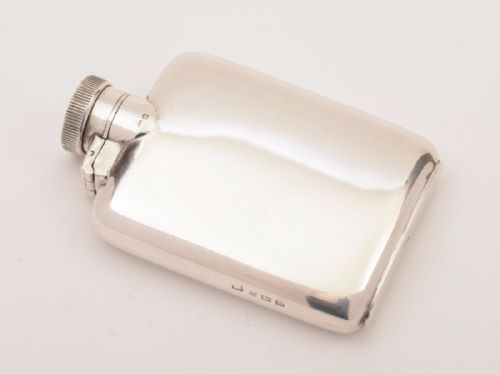Silver Hip Flask with Bayonet Top Birmingham 1936