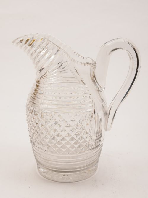 Early Victorian Cut Glass Water Jug Circa 1840