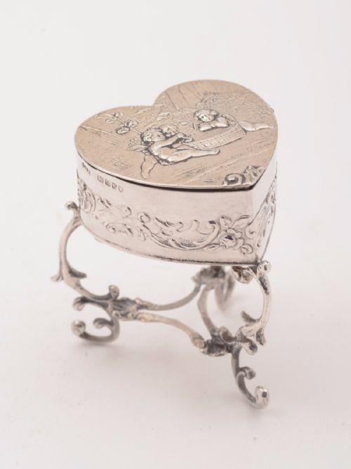 Silver Embossed Trinket Box London 1896