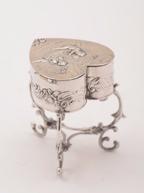 Silver Embossed Trinket Box London 1896