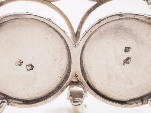 George II Solid Silver Vinegar and Oil 2 Bottle Cruet